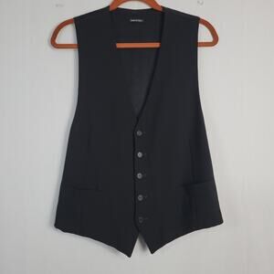 Giorgio Armani Pure New Wool Single Breasted Waistcoat Vest men's size S black